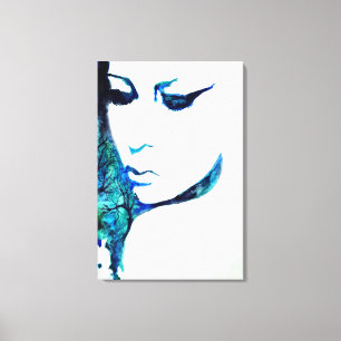 Träumende Frau Wasserfarben Kunst Leinwanddruck