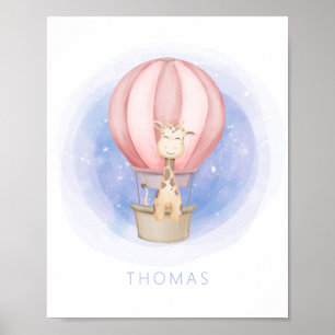 Träumende Giraffe Whimsicalische Kinderzimmer-Wand Poster