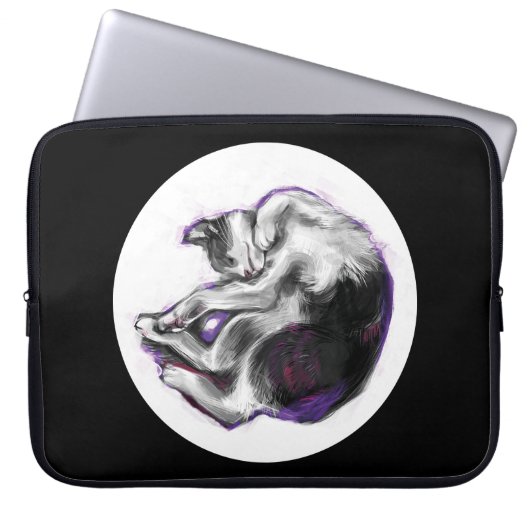 Träumende Katze. Laptopschutzhülle (Vorderseite)