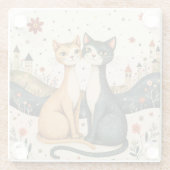 Träumende Katzen Glasuntersetzer (Rückseite)