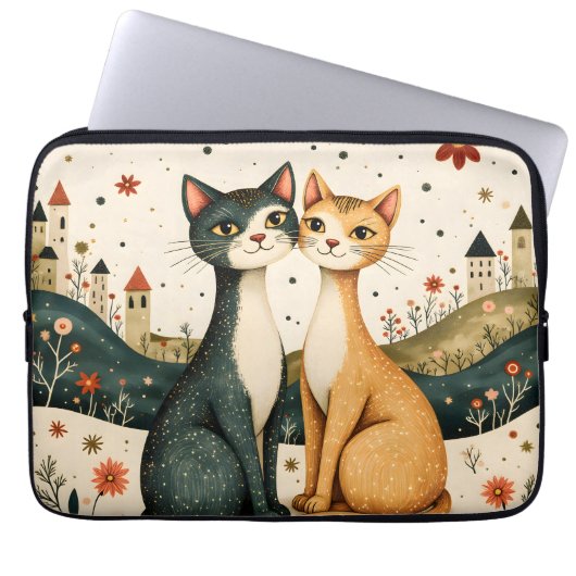 Träumende Katzen Laptopschutzhülle (Vorderseite)