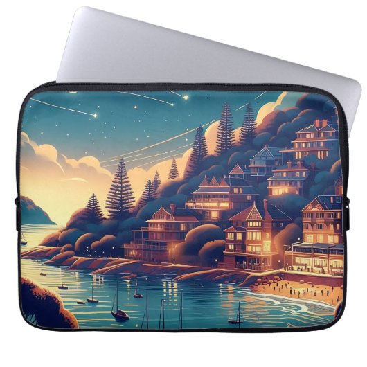 Träumende Küsten Nacht Laptopschutzhülle (Vorderseite)