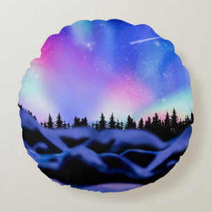 Träumende Lichter Rundes Kissen