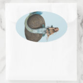 Träumende Meerjungfrau Delfin Unterwasser Fantasy  Ovaler Aufkleber (Tasche)