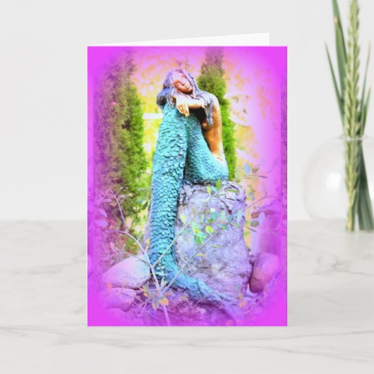 träumende Meerjungfraugrußkarte Karte (Vorderseite)