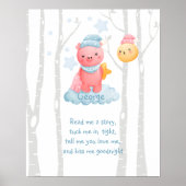 Träumende Nächte mit Ferkel und Mond Poster (Vorne)