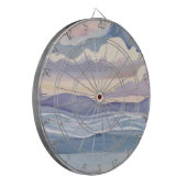 Träumende Ozeanwellen | Aquarell Dartscheibe (Vorderseite Links)