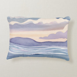 Träumende Ozeanwellen | Aquarell Dekokissen