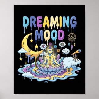 Träumende Stimmung Chakra Lotus Astral Meditation Poster
