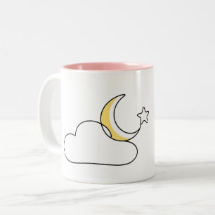 Träumende Wolke & Sterne Zweifarbige Tasse