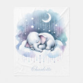 Träumender Elefant Wolkenbaby Fleecedecke (Vorderseite)