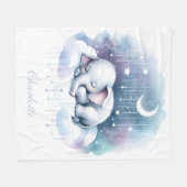Träumender Elefant Wolkenbaby Fleecedecke (Vorderseite (Horizontal))