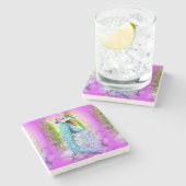 träumender MeerjungfraumarmorsteinUntersetzer Steinuntersetzer (Seitenansicht)