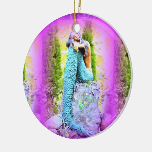 träumender Meerjungschmuck Keramik Ornament (Links)