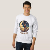 Träumender Mond & Hund steigt Leiter Sweatshirt (Vorne ganz)