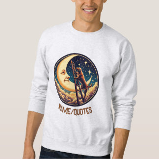 Träumender Mond & Hund steigt Leiter Sweatshirt