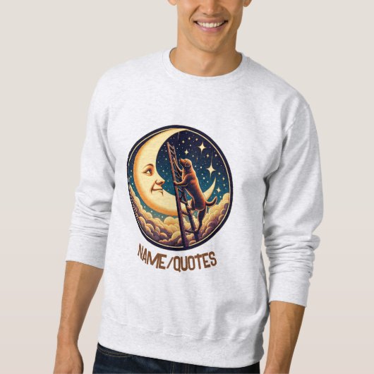 Träumender Mond & Hund steigt Leiter Sweatshirt (Vorderseite)