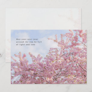 Träumender rosa Baum, Frühlingsästhetik, Grußkarte