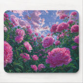 Träumender Rosa Pfingstrosen-Gartenkunst Mousepad (Vorne)