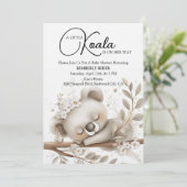 Träumender schlafender Koala Einladung (Stehend Vorderseite)