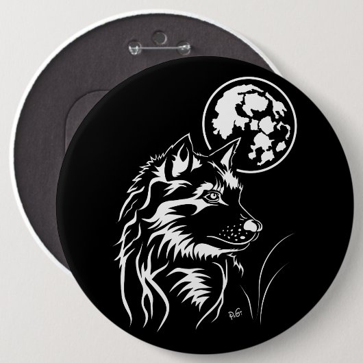 Träumender Wolf Button (Vorne & Hinten)