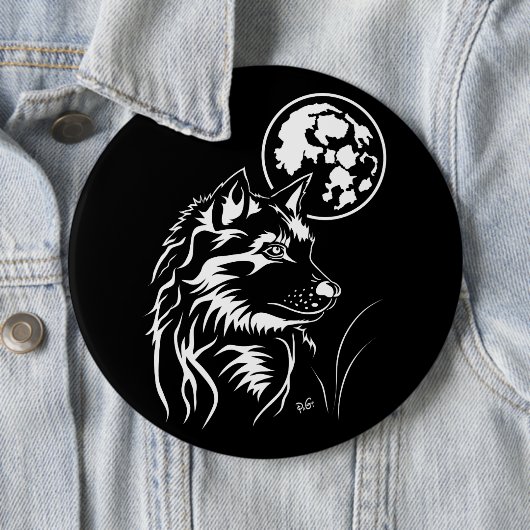 Träumender Wolf Button (Beispiel)