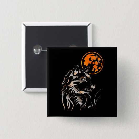 Träumender Wolf Button (Vorne & Hinten)