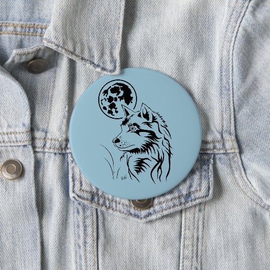 Träumender Wolf Button (Beispiel)