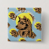 Träumender Wolf Button (Vorderseite)