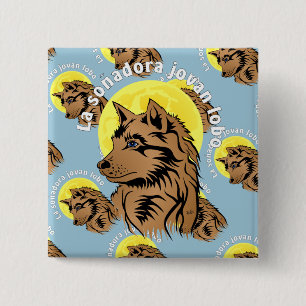 Träumender Wolf Button