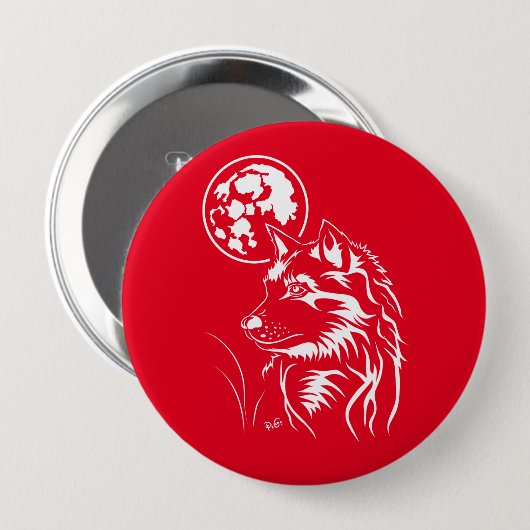 Träumender Wolf Button (Vorne & Hinten)