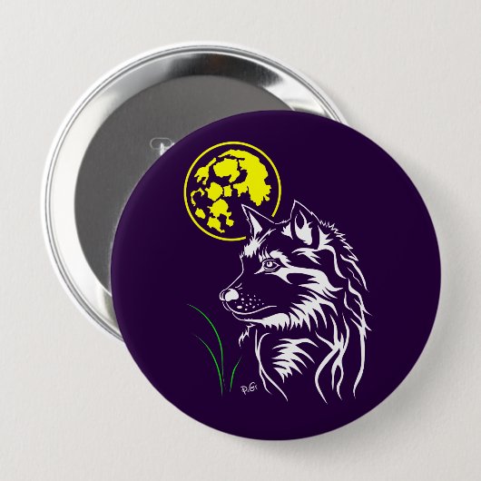 Träumender Wolf Button (Vorne & Hinten)