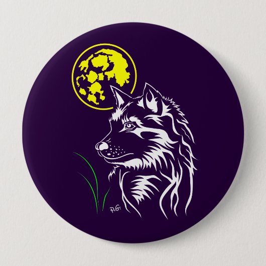 Träumender Wolf Button (Vorderseite)