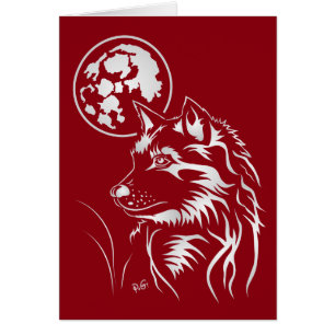 Träumender Wolf Grusskarte