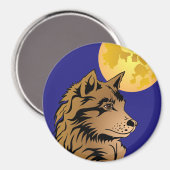 Träumender Wolf Magnet (Vorderseite/Rückseite)