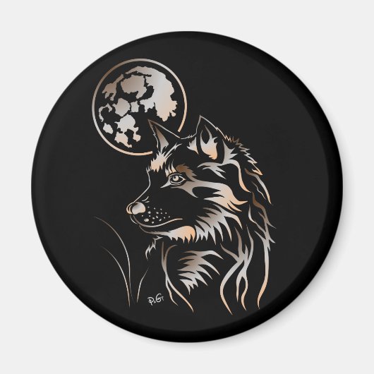 Träumender Wolf Magnet (Vorne)