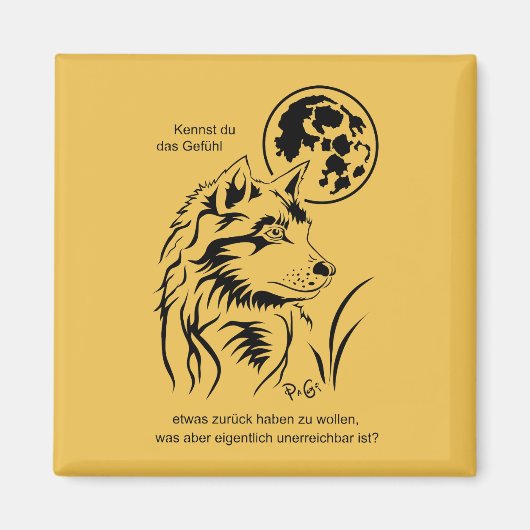 Träumender Wolf Magnet (Vorne)