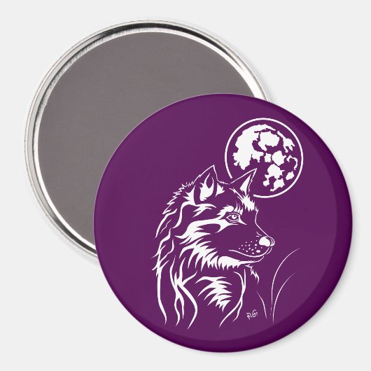 Träumender Wolf Magnet (Vorderseite/Rückseite)