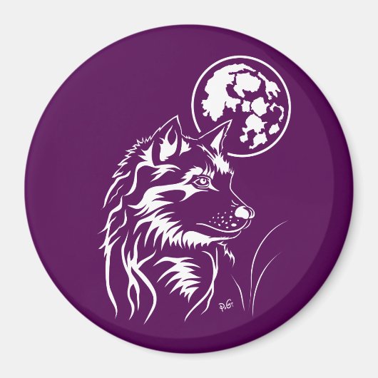 Träumender Wolf Magnet (Vorne)