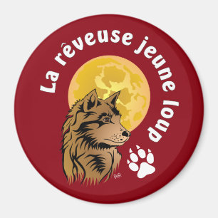 Träumender Wolf Magnet