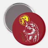 Träumender Wolf Magnet (Vorderseite/Rückseite)