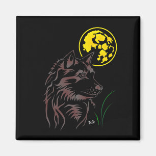 Träumender Wolf Magnet