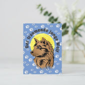 Träumender Wolf Postkarte (Stehend Vorderseite)