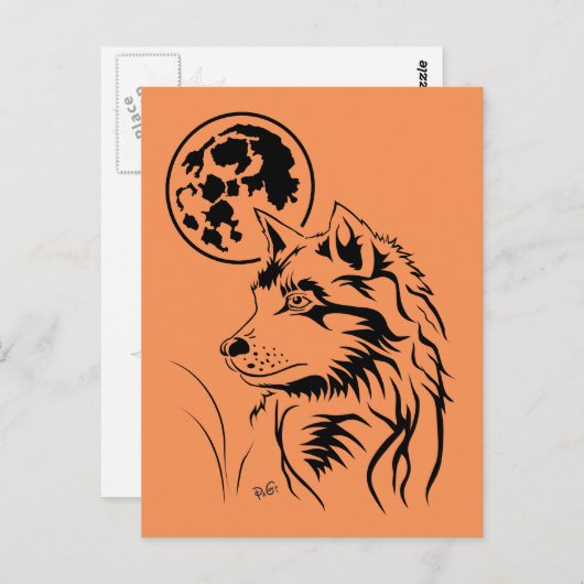 Träumender Wolf Postkarte (Vorne/Hinten)