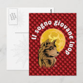 Träumender Wolf Postkarte (Vorne/Hinten)