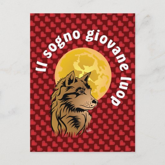 Träumender Wolf Postkarte (Vorderseite)