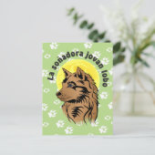 Träumender Wolf Postkarte (Stehend Vorderseite)