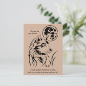 Träumender Wolf Postkarte (Stehend Vorderseite)
