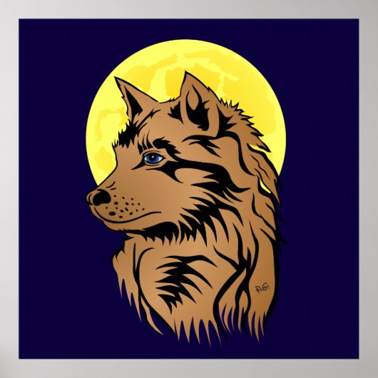 Träumender Wolfswelpe Poster (Vorne)