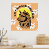 Träumender Wolfswelpe Poster (Küche)